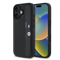 4049 BMW iPhone 16 Back cover case - Perforated Tricolor Detail Line BlackBack case-iPhone 16-Noir