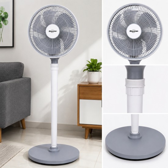 Стоящ Вентилатор ShenLian SL-399-1 – 75 см, Ø30 см, 25W, 3 Скорости, Регулируема Височина