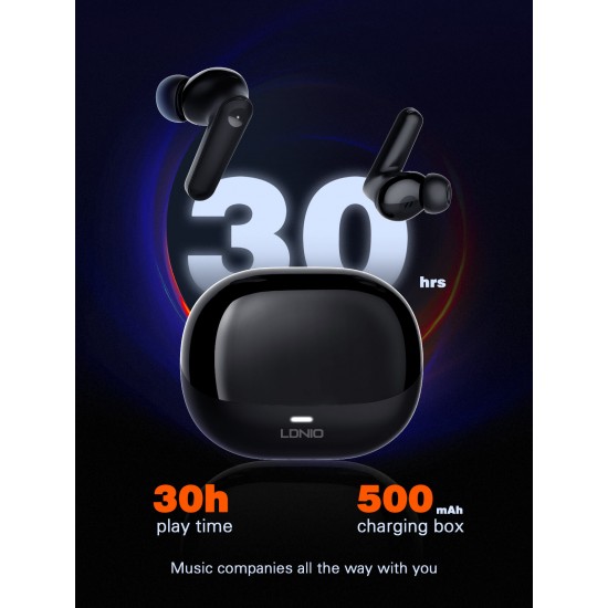 Слушалки T05 LDNIO TWS HD Audio BT Earbuds BT5.3 30ч. - Черен