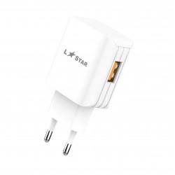 220V TC-9 L✮Star 2в1 3.0A Lightning за телефон Бързо зареждащ - Бял