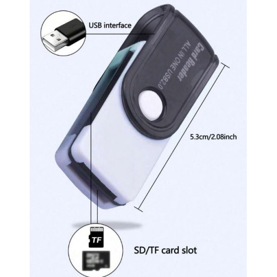 TF5 Високоскоростен Pvc USB 4-в-1 четец на карти, за SD карта на фотоапарат, офис, домашна употреба - MIX цветове