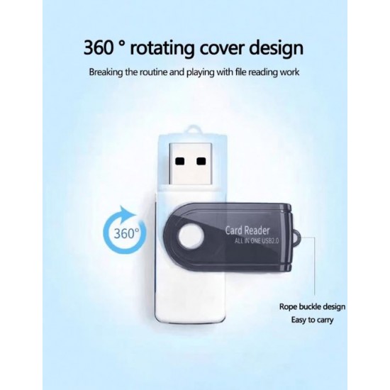 TF5 Високоскоростен Pvc USB 4-в-1 четец на карти, за SD карта на фотоапарат, офис, домашна употреба - MIX цветове