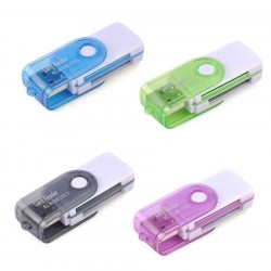 TF5 Високоскоростен Pvc USB 4-в-1 четец на карти, за SD карта на фотоапарат, офис, домашна употреба - MIX цветове