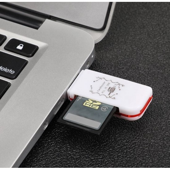 TF6 Високоскоростен Pvc USB 4-в-1 четец на карти, за SD карта на фотоапарат, офис, домашна употреба - MIX цветове