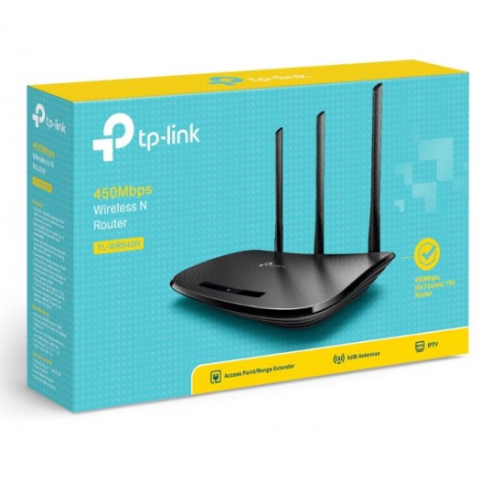 Рутер TP-LINK TL-WR940N, 2,4GHz Wireless N 450Mbps, 5-port