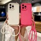 TP-16 Силиконов калъф с връзка за iPhone 14  - Розов