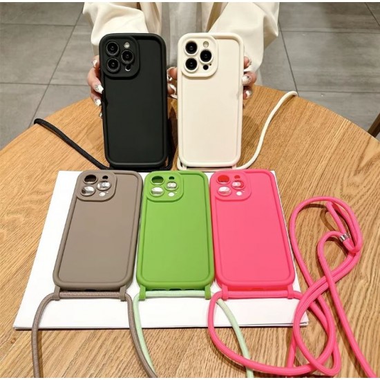 TP-16 Силиконов калъф с връзка за iPhone 15 Pro  - Кафяв
