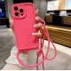 TP-16 Силиконов калъф с връзка за iPhone 14  - Розов