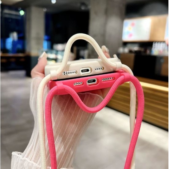 TP-16 Силиконов калъф с връзка за iPhone 14 Pro Max  - Бял