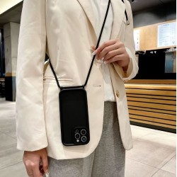 TP-16 Pro Max Силиконов калъф с връзка за iPhone 16 Pro Max  - Черен