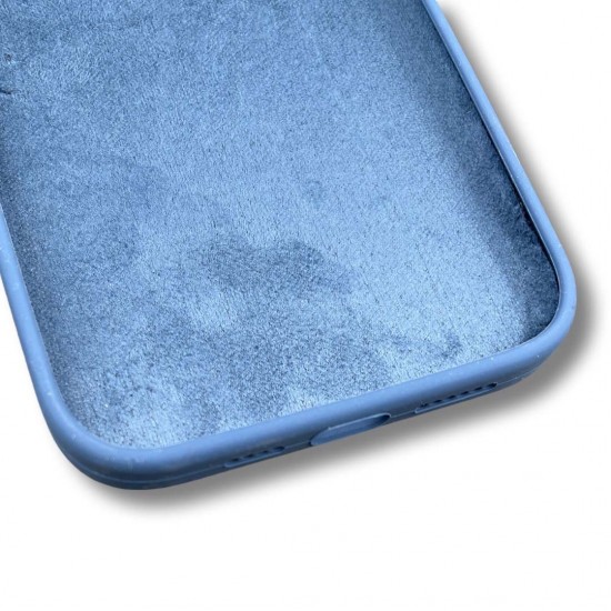 Silicone case TP-59 +камера за iPhone 14 - Тъмно Син 
