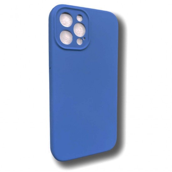 Silicone case TP-59 +камера за iPhone 14 - Тъмно Син 