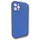 Silicone case TP-59 +камера за iPhone 14 - Тъмно Син 