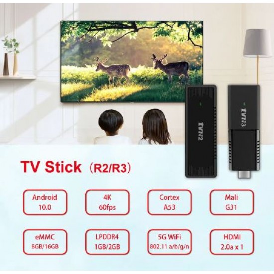 2024 TV3 TV 8k android 13.0 инфрачервено дистанционно управление TV Stick 2GB 16GB 2.4G Wifi 100M-LAN порт Netflix Youtube Media Player