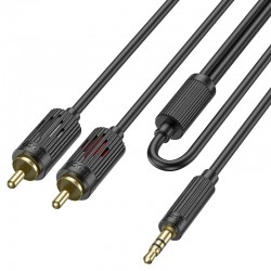 HOCO UPA28 Aux 3.5mm Към 2 RCA - Черен