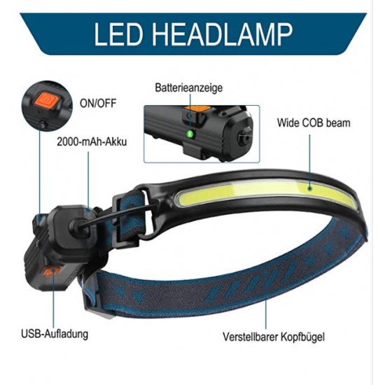 Челен фенер W678 1000 лумена сензор за движение, 3 режима 