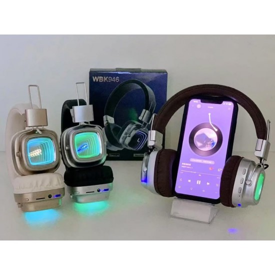 Ретро Bluetooth слушалки WBK946 ( Черен) с LED екран – Класически американски стил