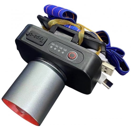 WH-2102 Челник с телескопичен фокус, 500lm, USB Type-C зареждане, водоустойчив, 3 режима