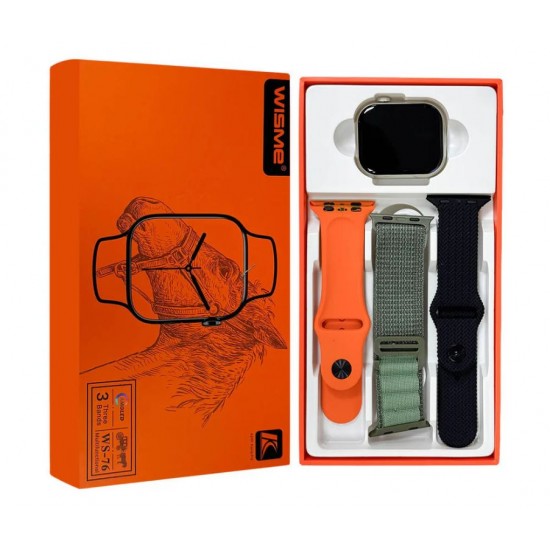  WISME WS-76 AMOLED Смартчасовник – IP68, Висока Яркост - СИВ КОРПУС