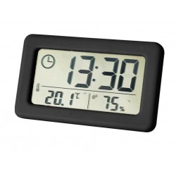 X005 Настолен тънък мини часовник с влагомер YIDA TIME - Черен