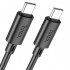 HOCO кабел X88 60W TYPE-C към Type-C (1M) - Черен