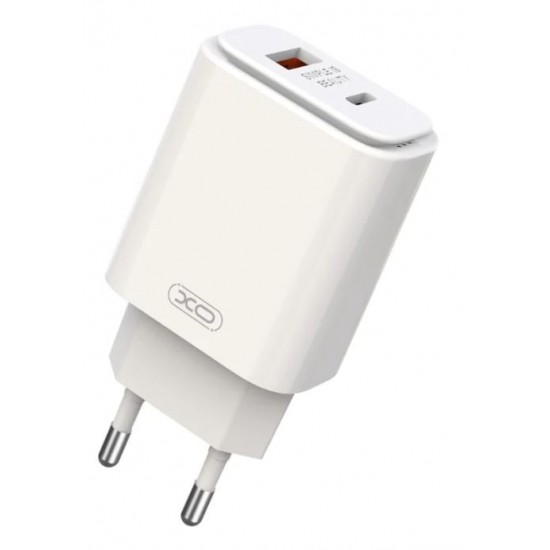 XO-L90A 20W PD Адаптер с изх. USB-C+USB PD-20W+QC18W 