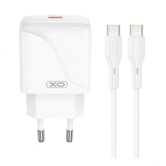 XO L141 PD20W Зарядно с Кабел TYPE-C към TYPE-C 1M