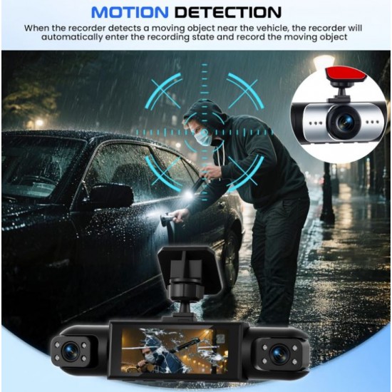 Y108 4-канален видеорегистратор 1080P – 360° Dashcam с GPS, 4 камери, 3.16" дисплей, нощно виждане