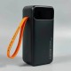 TUGII Външна батерия Y400 40000mAh, 22.5W с вградени кабели и LED фенер – Черна