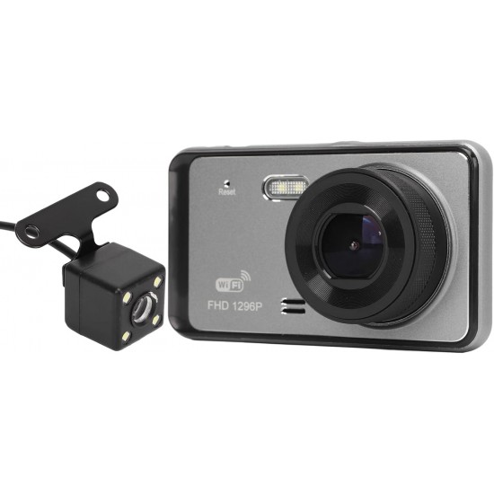 Y6 WIFI Автомобилен видеорегистратор предна и задна камера с WiFi, 1080P, нощно виждане, паркинг мониторинг и 170° широк ъгъл