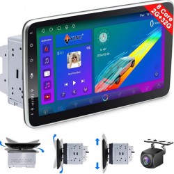 YB-10 Автомобилен мултимедиен плейър 1 DIN 10" въртящ се дисплей HC8227, 4GB+64GB, IPS, CarPlay, Android Auto, Bluetooth, WiFi, GPS