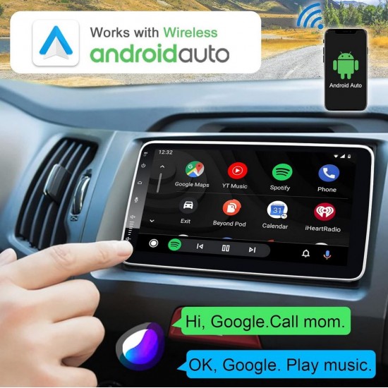 YB-10 10" Автомобилен мултимедиен плейър ANDROID 1 DIN 10" въртящ се дисплей HC8227, 4GB+64GB, IPS, CarPlay, Android Auto, Bluetooth, WiFi, GPS