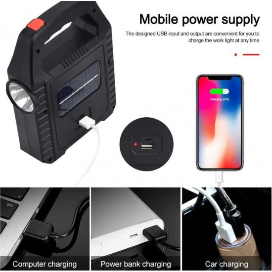 YD-878A Преносим соларна лампа/фенер COB LED работна лампа Факел Power Bank Водоустойчив USB акумулаторен външен къмпинг Авариен прожектор
