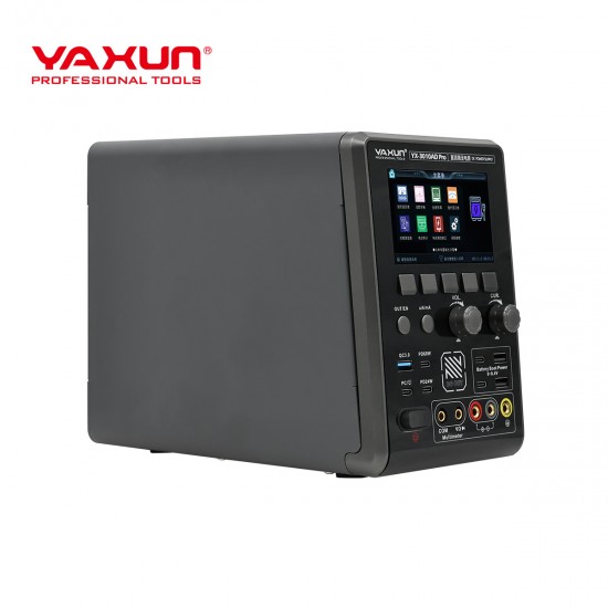 YAXUN YX-3010AD PRO 3-в-1 Интелигентен Лабораторен Захранващ Блок 30V 10A 300W с Цифров Мултиметър, PD 60W Зареждане и 4" LCD Дисплей