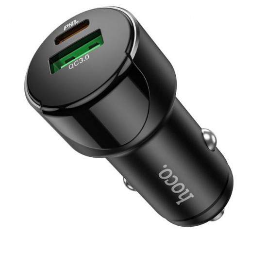 HOCO 12V Адаптер Z42 с 2 изхода PD20W+18WQC3.0+LED display (черен)