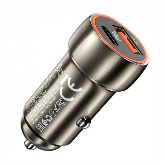 HOCO адаптер 12V Z46a с 2 изход USB и USB-C PD20W+QC3.0