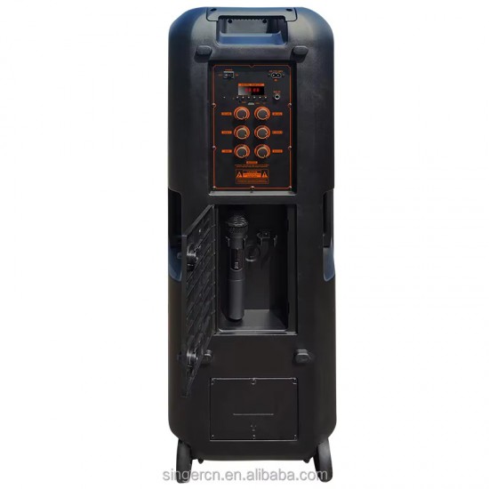 ZQS15201 Мощна Bluetooth Караоке Тонколона Sing-e , 100W, 2 x 15", RGB LED, TWS, FM, USB, TF, 1 Безжичен Микрофон