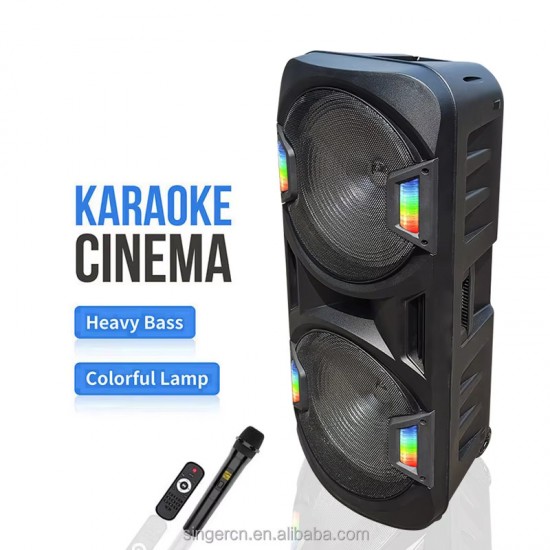 ZQS15201 Мощна Bluetooth Караоке Тонколона Sing-e , 100W, 2 x 15", RGB LED, TWS, FM, USB, TF, 1 Безжичен Микрофон