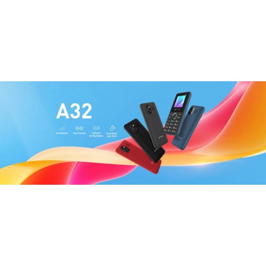 Мобилен телефон IPRO+БГ МЕНЮ A32 +БГ МЕНЮ /2G/32+32MB/1.77inch/0.08MP/800mAh/Dual Sim/5V 500mAh/ДвоенФенер - Черен