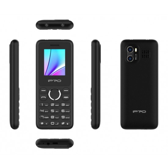 Мобилен телефон IPRO+БГ МЕНЮ A32 +БГ МЕНЮ /2G/32+32MB/1.77inch/0.08MP/800mAh/Dual Sim/5V 500mAh/ДвоенФенер - Черен