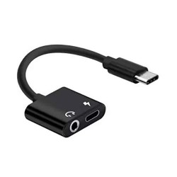 AUX-22 кабел за музика и зареждане M Type - C КЪМ 3.5 F Type-C F 