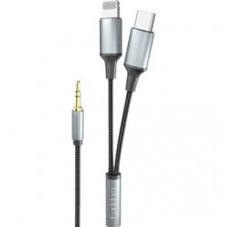 EARLDOM Аудио кабел AUX71 – USB-C към 3.5 мм AUX жак, 100 см, черен