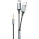 EARLDOM Аудио кабел AUX71 – USB-C към 3.5 мм AUX жак, 100 см, черен