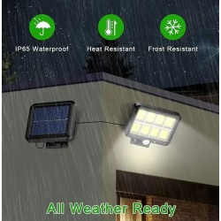 BK-128-8 COB 8 Диодна Лампа за улично осветление със соларен панел и датчик за движение