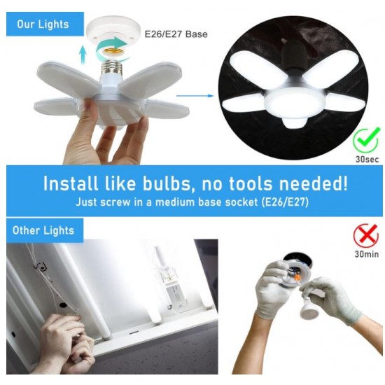 Mini 5+1Blade LED Лампа с 5 светещи крила 50W ( тип-FAN )