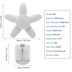 Mini 5+1Blade LED Лампа с 5 светещи крила 50W ( тип-FAN )