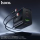 HOCO N75 Grande 65W зарядно (2×USB-C + 1×USB-A) кабел Type-C към Type-C