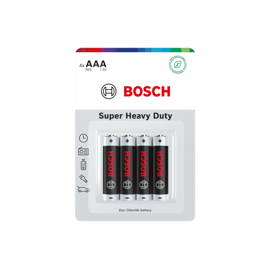 0322 Батерии Bosch Super Heavy Duty AAA 4-blister