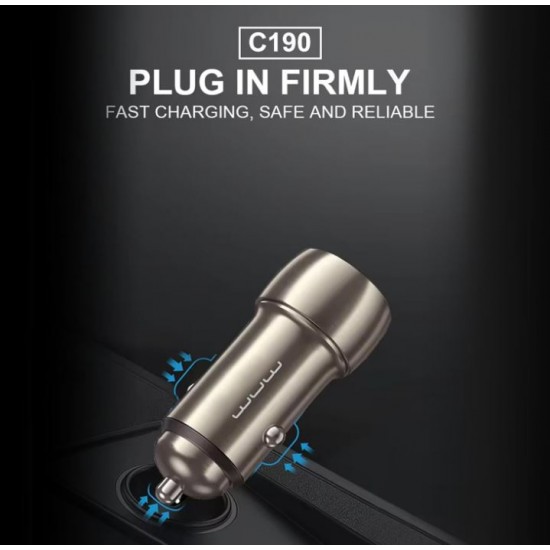WUW C190 12V Адаптер кола 40W двоен изход 2xUSB-C 