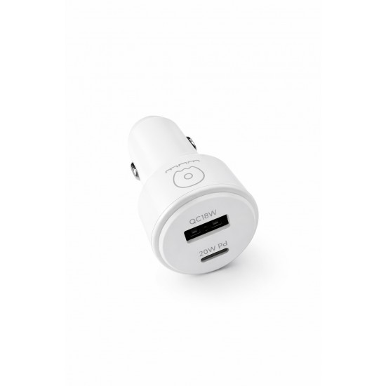 WUW C242 38W Адаптер кола  – USB-A QC18W + USB-C PD20W Бързо зареждане